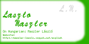 laszlo maszler business card